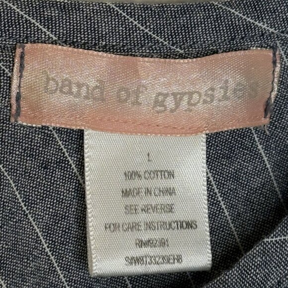 Band of Gypsies Boho Striped Tunic/Dress With Pockets, L - Picture 8 of 8